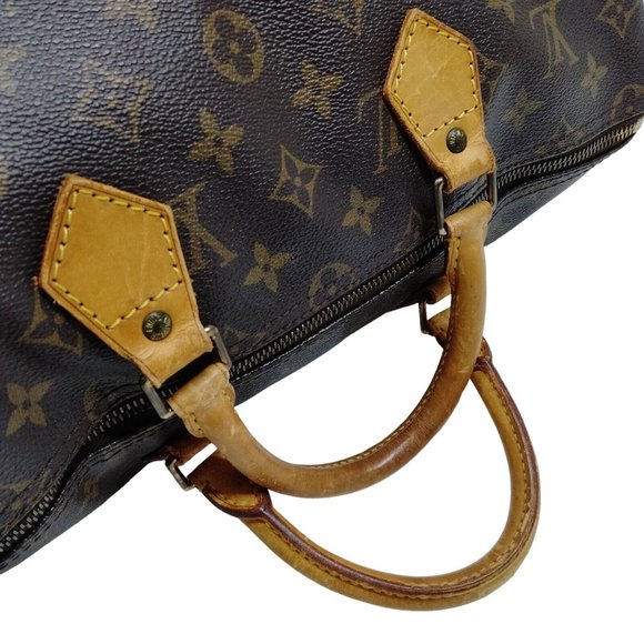 916297M Louis Vuitton Satchel Bag Speedy 35 Brown Monogram - Picture 4 of 12